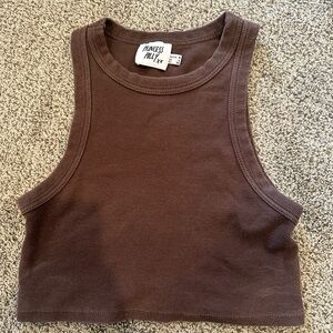Princess Polly Brown Sleeveless Crop Top